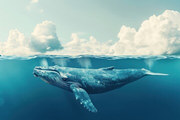 Wall Mural - Whale outdoors animal mammal.