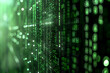 © rizkan - Abstract representation of digital data streams with green binary code and glowing elements in background