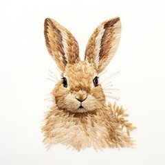 Wall Mural - The rabbit in embroidery style animal rodent mammal.