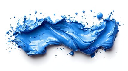 Poster - Dynamic and energetic abstract digital featuring a mesmerizing swirling pattern of vibrant blue liquid or paint splash  This visually striking image captures the fluid motion energy