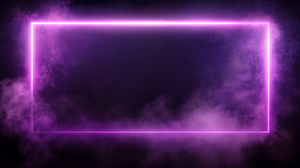 Poster - Purple light lines set isolated on black background. Vector realistic illustration of neon shine effect with smoke, sparkles and shimmering particles, magic glare divider, shiny led border element