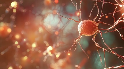 Aufkleber - Glowing Neuron Synapse Connecting Neural Network in the Brain Conceptual Image of Electrical Impulses and Synaptic Transmission in the Human Nervous System