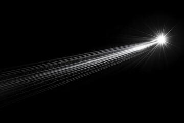 Aufkleber - white streak of light is shooting across the sky. The light is bright and it seems to be coming from a star