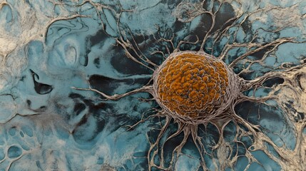 Poster - High Magnification Microscopic Image Showcasing the Intricate Cellular Structure and Organism in a Scientific or Medical Research Laboratory Setting