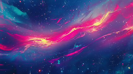 northern lights with neon glowing effect on dark transparent background. colorful bright luminous st