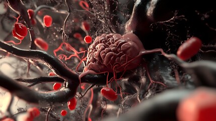 Poster - Intricate and complex cellular structure revealed under high powered microscopic examination showcasing the detailed anatomy and texture of an organic biological sample