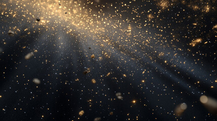 Wall Mural - Realistic star shower on transparent night sky background. Vector illustration of comets, meteors, asteroids falling down, sparkling and shimmering on black. Space galaxy, universe design element
