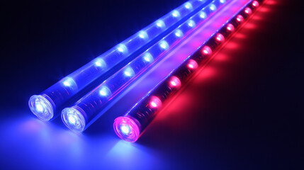 isolated neon led lamp tube line with blue glow vector on transparent background. realistic 3d light