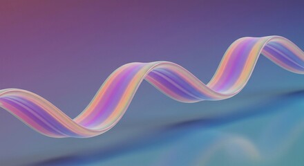 Wall Mural - this image presents a 3d abstract spiral or twisted ribbon with an iridescent sheen, dynamically twi