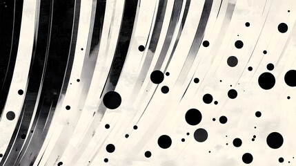 Leinwandbilder - Mesmerizing abstract black and white monochrome digital art pattern with flowing geometric shapes sleek lines and a minimalist yet striking design