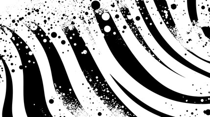Aufkleber - Mesmerizing abstract composition featuring dynamic fluid movements bold monochrome patterns and energetic splatter effects  The design creates a striking visual experience with a futuristic