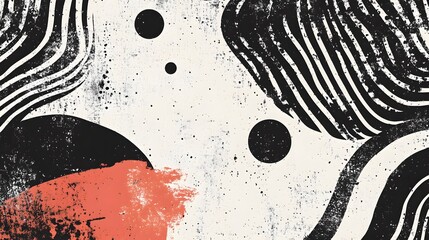 Poster - Mesmerizing abstract design featuring a striking composition of dynamic geometric shapes fluid lines and contrasting tones  This visually captivating pattern creates a sense of movement depth