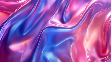 Poster - Mesmerizing abstract design featuring fluid dynamic motions and swirling patterns in a vibrant gradient of pink purple and teal hues  The captivating visuals create a dreamlike futuristic