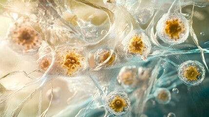 Poster - Mesmerizing abstract fractal pattern with swirling iridescent bubbles and colorful fluid shapes that create a visually captivating and dreamlike display of light energy and ethereal beauty