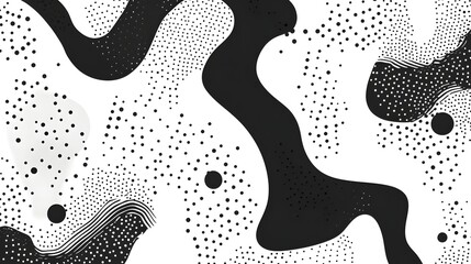 Poster - Mesmerizing Abstract Textural Background with Organic Black and White Dotted Patterns  Dynamic flowing and visually captivating design perfect for branding advertising web design