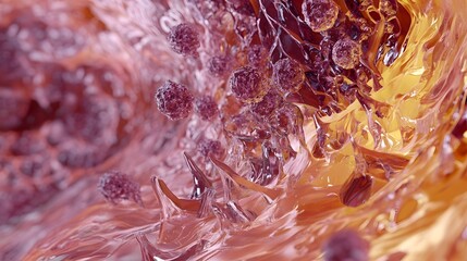 Aufkleber - Mesmerizing and captivating abstract image showcasing the intricate complex and beautiful crystalline patterns reflecting radiant light and color  Organic