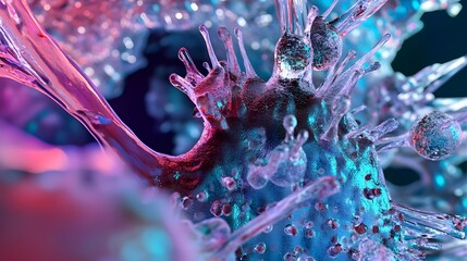 Leinwandbilder - Mesmerizing and captivating cosmic fractal swirl of vibrant glowing and iridescent digital abstraction  Futuristic psychedelic and mind bending visualization of energy patterns and imagination