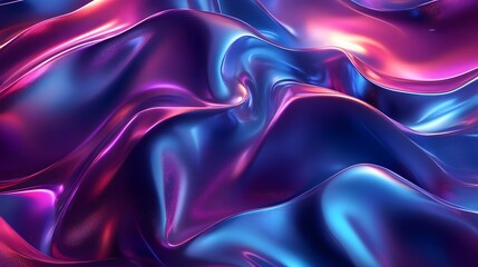 Leinwandbilder - Mesmerizing fluid abstraction with vibrant metallic and neon hues creating an immersive dreamlike and contemporary visual experience