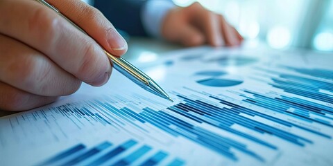 Poster - Corporate professionals conducting goal-setting sessions with data visualizations and strategic discussions to align goals.