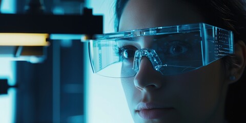 Leinwandbilder - a researcher testing a novel concept in the lab, with digital data collection and real-time results 