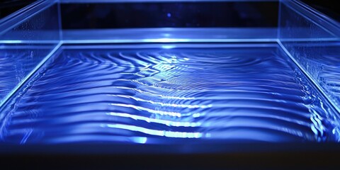 Aufkleber - a wave interference experiment in a ripple tank, showing wave crests and troughs forming a clear interference pattern.