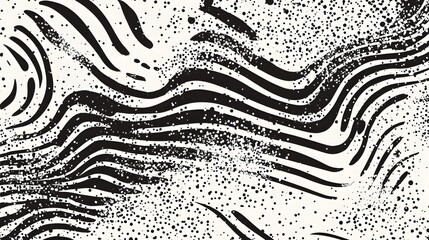 Fototapete - Mesmerizing Monochrome Masterpiece Captivating abstract digital artwork featuring hypnotic patterns fluid textures and a dynamic kinetic aesthetic