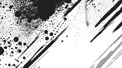 Poster - Monochrome abstract background design with dynamic splashes drips and brushstrokes of black and white paint  Textured energetic and expressive composition with a bold modern and conceptual feel