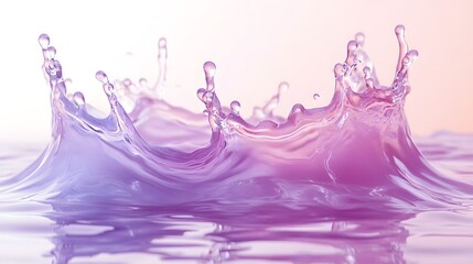 Aufkleber - Vibrant and dynamic image of a liquid splash with flowing shades of purple and pink colors creating an visually striking composition
