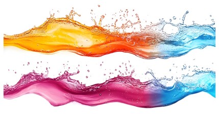 Leinwandbilder - Vibrant Colorful Splashing Liquid Waves Abstract Art Background for Digital Graphics and Photography  Dynamic fluid motion paint like textures and a rainbow of hues create an eye catching