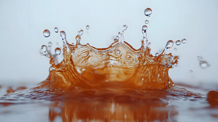 Aufkleber - Vibrant Orange Water Splash and Droplets Liquid Motion Design  Dynamic and creative abstract water splash with vibrant color refreshing and energetic visual effect