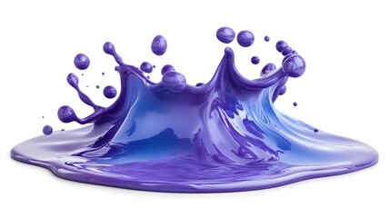 Leinwandbilder - Visually striking and dynamic digital artwork featuring a vibrant purple liquid splash with energetic movement bursting with expression and creative imagination