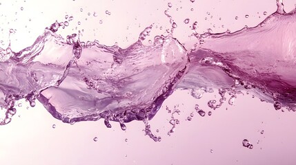 Leinwandbilder - Vivid Splash of Vibrant Violet Water in Dynamic Motion and Energy  Captivating abstract background with fluid droplets bubbles and flowing patterns