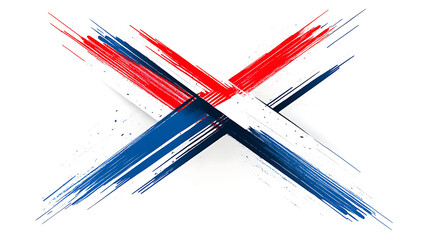 Poster - Abstract Brushstroke Cross in Patriotic Color Palette Bold Artistic Display 90 Characters