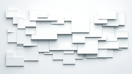 Poster - Abstract Composition with White Rectangular Blocks on Subtle Background Layout Design