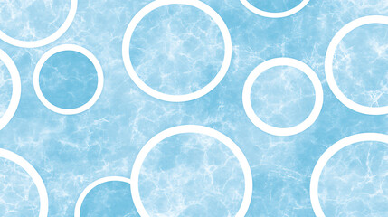 Poster - Abstract Composition with Floating White Circles on a Light Blue Textured Surface Artwork