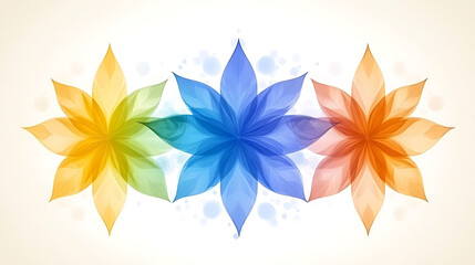Poster - Abstract Floral Trio Delicate Translucent Petal Design Elegant Artistic Presentation Bright Palette