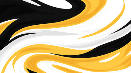 Poster - Abstract Flowing Swirls of Gold Black and White Creating a Fluid and Dynamic Visual Composition