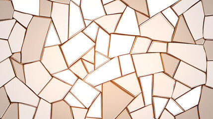 Poster - Abstract Geometric Pattern of Beige and White Mosaic Tiles with Grout Lines in an Irregular Style