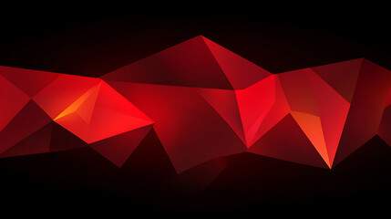Poster - Abstract Geometric Red Polygon Shape on Black Background Modern Design Visual Graphic Art Creation