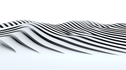 Poster - Abstract Illustration of Black and White Striped Waves Optical Illusion Art Design Image Texture