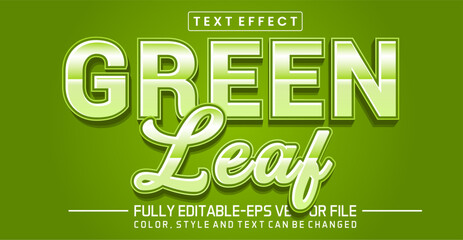 Poster - Green leaf font Text effect editable