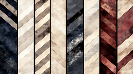 Canvas Print - Abstract Textured Chevron Pattern in Varied Neutral Tones Creating a Stylish Artistic Background