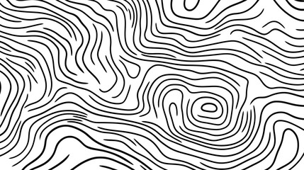 Poster - Abstract Topographic Contour Lines Texture Background Pattern White Black Modern Visual Element Graphic