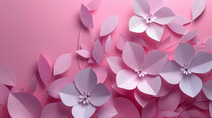 Poster - Elegant pink floral composition with intricate details and textures on a soft background