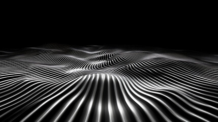 Poster - Abstract Wavy Landscape Serenity Visualization with Dynamic Line and Shadow Play Texture Design 92