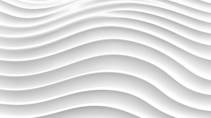 Wall Mural - Abstract White Wave Texture Pattern Background Design Clean Modern Elegant and Smooth Curves 3D Render