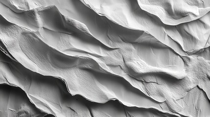 Poster - Abstract white texture, flowing design, background, monochrome, art
