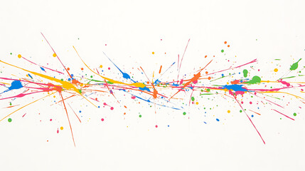 Poster - Artistic Paint Splatter Design on a White Backdrop Creates a Vibrant and Energetic Visual Effect