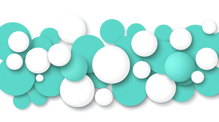 Poster - cascading circles abstract design with white and teal accents modern graphic element background