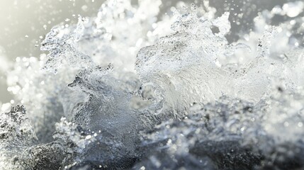 Poster - Soft realistic seamless water waves, bright natural sunlight reflections, ultra-detailed transparency.